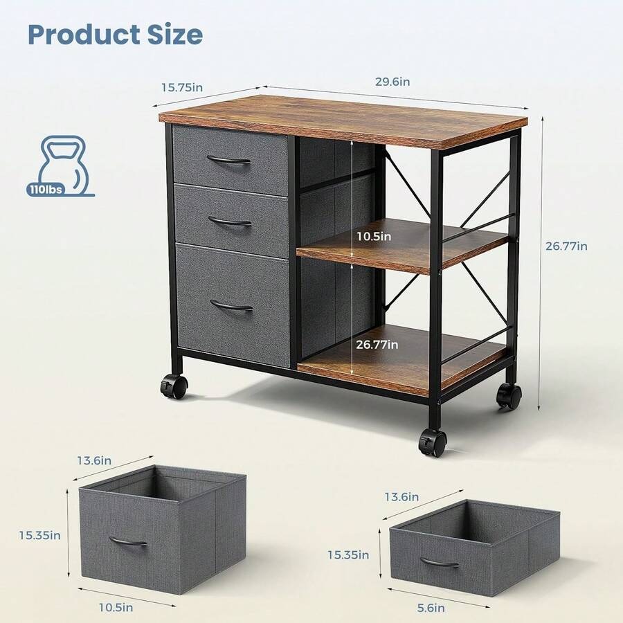 Armário de arquivo móvel de 3  - Printer Stand avaliação e preço