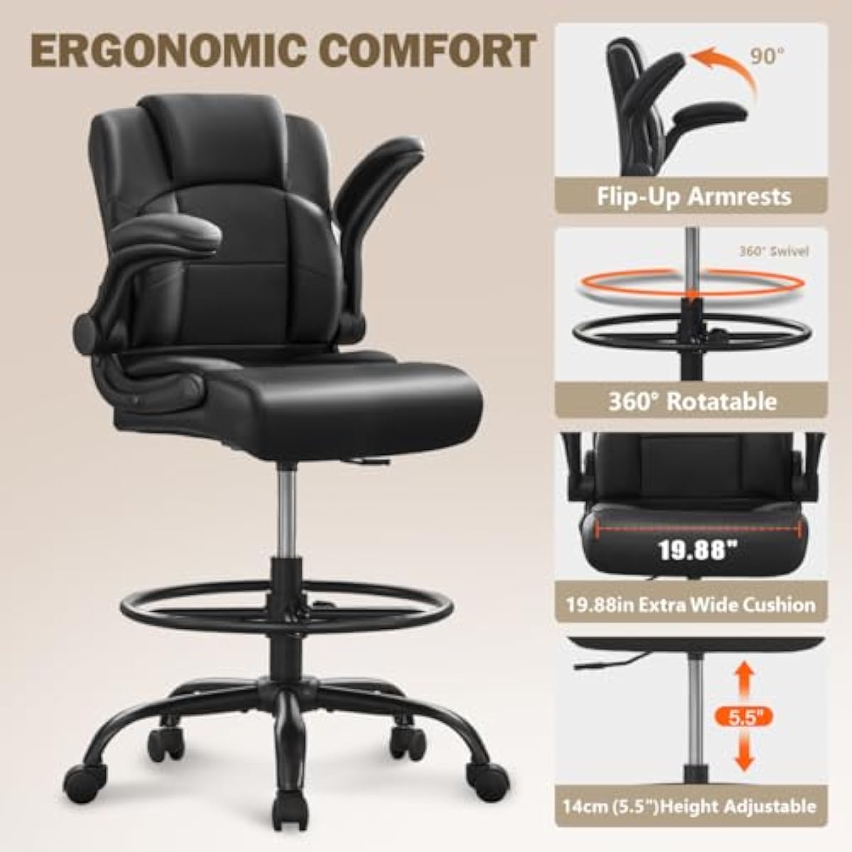 Banco alto ergonómico para mes - Standing Desk avaliação e preço