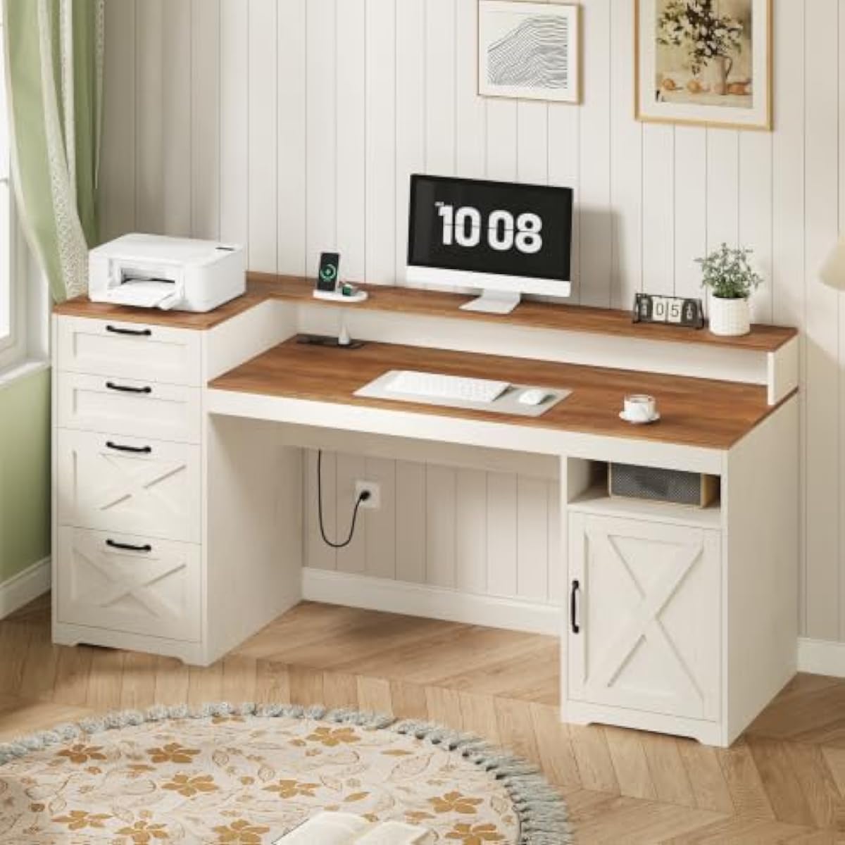 Mesa de escritório rústica bra - Printer Stand avaliação e preço